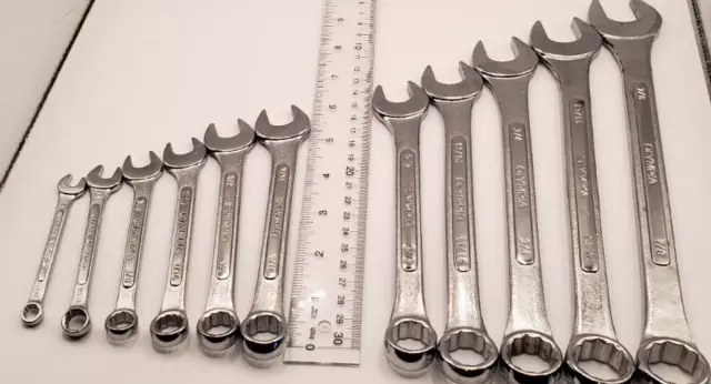 Set of 11 Olympia Combination Wrenches Various Sizes 7/8,  13/16