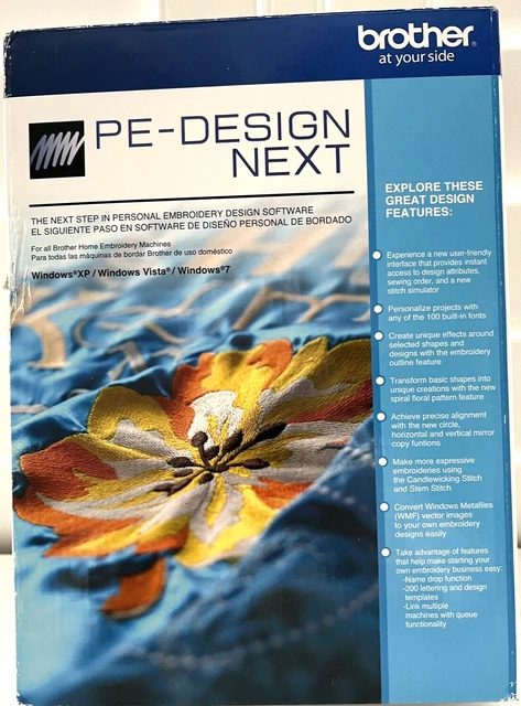 Software de diseño de bordado digitalizado Brother PE-Design Next NUEVO