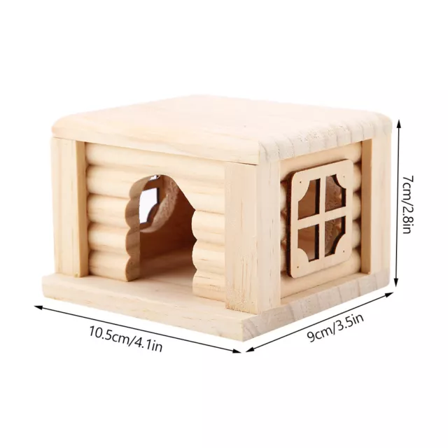 1PC Natürliche Holz Hamster Haus Flat Top Cabin Rat Hut Maus Käfig Für Kleine 3