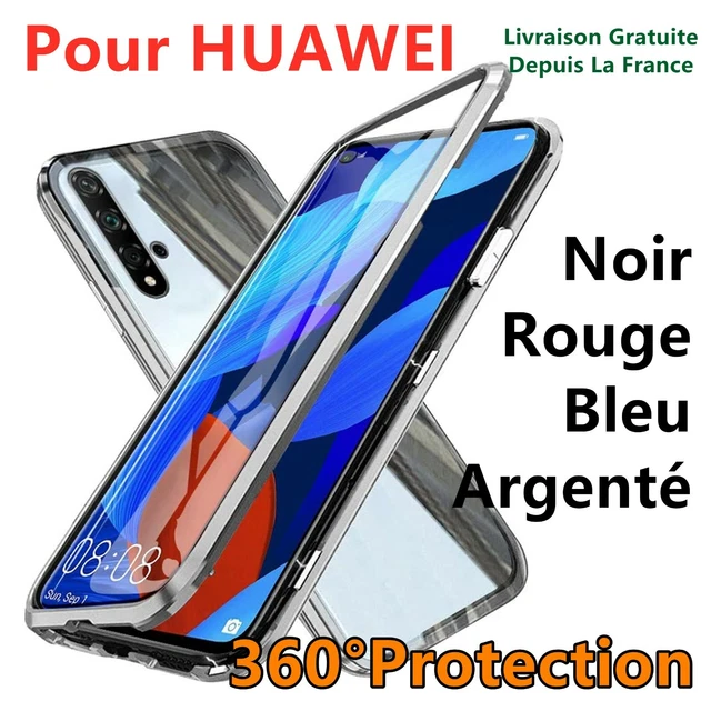 Pour Huawei P30 Pro P30 Lite P20 Lite Coque Magnetique Verre Trempe Arriere Etui