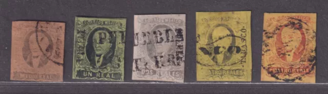 Mexico Scott 1-4 Used 1861 Miguel Hidalgo Imperf Issue SCV $237