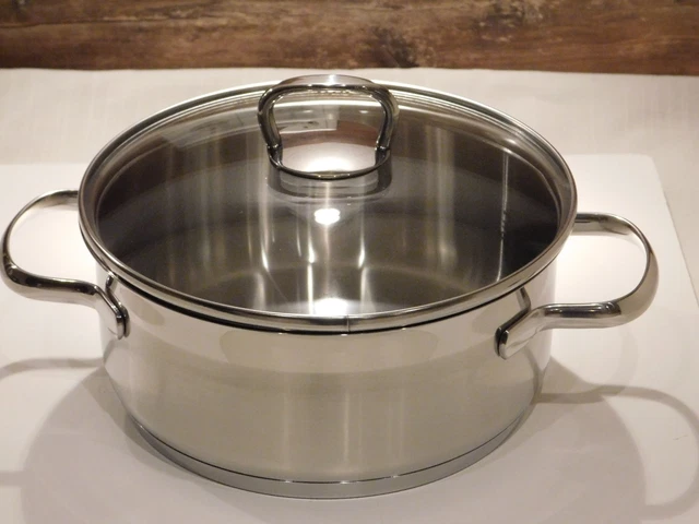 Silit Bratentopf Toskana Edelstahl mit Glas-Deckel  20 cm 2,5 Liter Topf