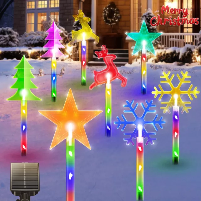 SOLAR CHRISTMAS PATHWAY Lights, Solar Christmas Decorations Lights ...