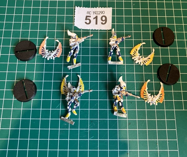 WARHAMMER 40K ELDAR Aeldari metal Swooping Hawks Squad X 5 + Exarch 3a ...