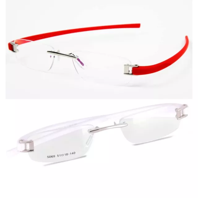 Combo RSINC TAG Rimless Light weight eyeglass For Men And Women Silver Red White