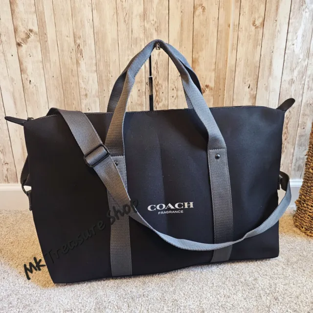 COACH Duffel Bag Travel Gym Weekender Black Fragrance Promotion NWOT