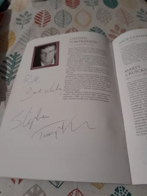 Stephen Tomkinson  signed theatre programe 2007 Charleys  Aunt 2