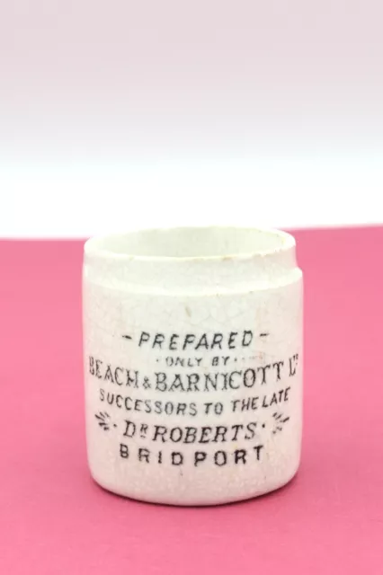 VINTAGE c1900s SCARCE BEACH & BARNICOTT Dr ROBERTS POOR MANS FRIEND OINTMENT POT