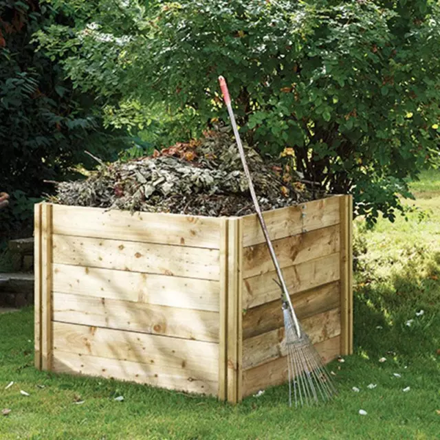 Garden Composter Wooden Slot Down 650L Compost Bin