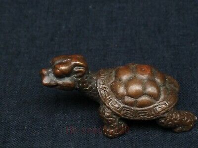 Collected Old China Bronze Carving Turtle Statue Pendant Paperweight Decoration