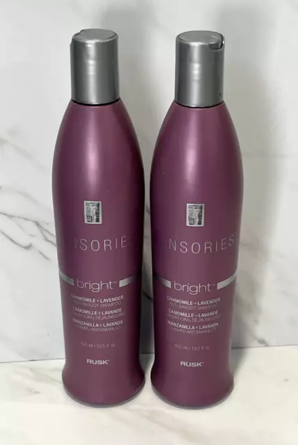 2 Rusk Sensories Bright Chamomile Lavender Anti-Brassy Shampoo 13.5 oz