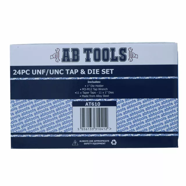 UNF UNC Imperial SAE Tap And Die Set 1/8" - 1/2" grossier + fin ensemble de 24 pièces 2