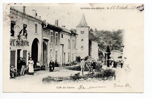 MONCEL SUR SEILLE Meurthe et moselle CPA 54 le café du centre