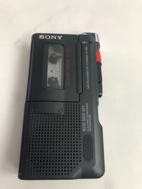 Sony M-470 Clear Voice Plus Microcassette Voice Recorder w/ Tape TESTED