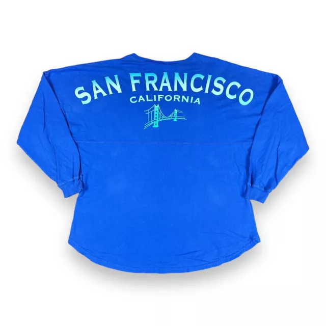 Spirit Jersey San Francisco California Long Sleeve Oversized Shirt Blue Sz XL