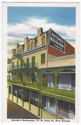 Postcard Linen LA New Orleans Louisiana Antoines French Restaurant Est. 1840 C14