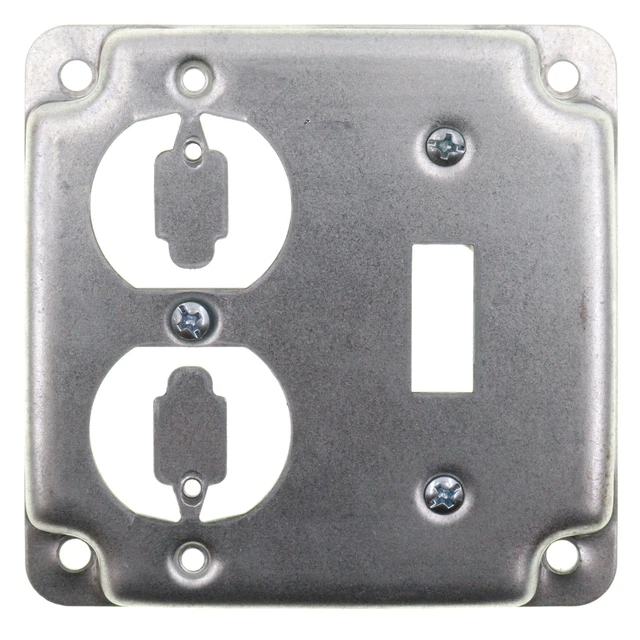 Steel City Rs2 Steel 2-Gang Toggle Switch & Duplex Receptacle/Outlet Cover, 4"