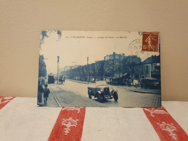 Cpa voiture VILLEJUIF Seine), Avenue de Paris Le Marché.GE15TRANCAISE