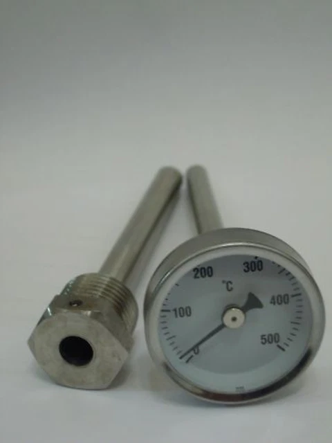 Termometro Per Forno A Legna E Barbecue 0-600°C - Con Sonda In Acciaio Inox E Flangia A 3 Fori - Foto 6