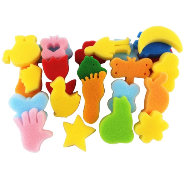 24 piezas Pintura Stamper aprendizaje temprano Esponja Acuarela Esposa