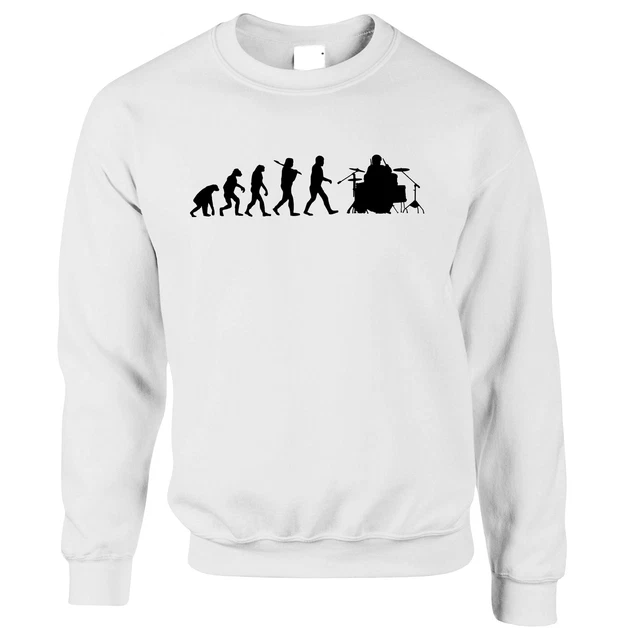 Evolution Of A Drummer Jumper Musician Drumkit Music Drums Band Sweatshirt