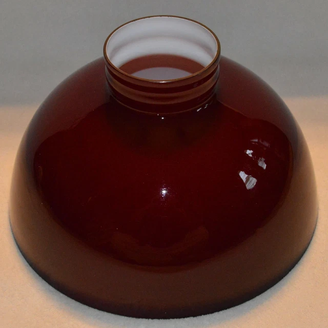 Vintage Cranberry Cased Glass Gwtw Hurricane Lamp Shade 11 7/8 Inch Fitter Rare