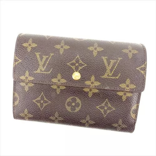 Louis Vuitton Wallet Purse Trifold Monogram Woman Authentic Used Y1694
