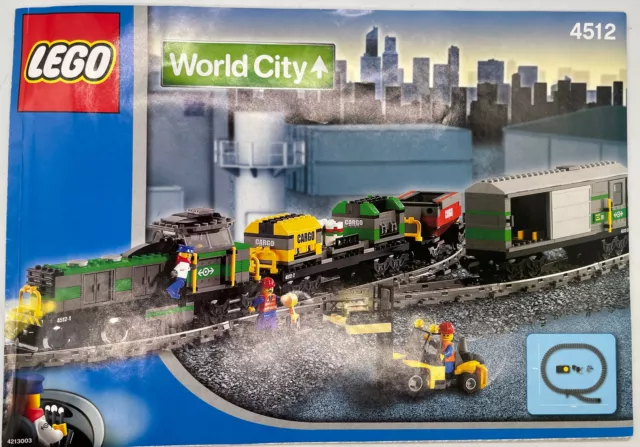 Lego 4512 Cargo Train World City 9 Volt Electric Train *MANUAL ONLY * Like New