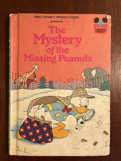 Vintage Disney World of Reading Book The Mystery of the Missing Peanuts 1975