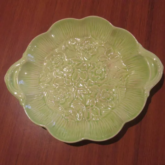 Vintage Ceramic Green Shallow Serving Dish  Sandland Ware Staffordshire England