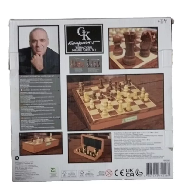 International Master Chess Set GK Kasparov Wooden Folding Portable Board Game 🆓 2