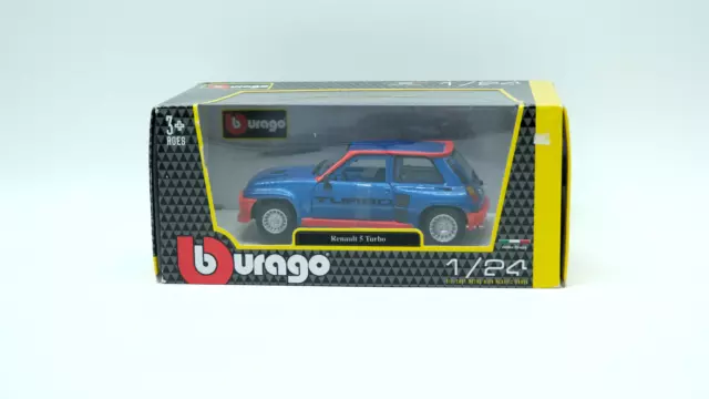 Modellino Auto Renault 5 Turbo Blu/Rosso - Burago - Scala 1:24 - Con Scatola