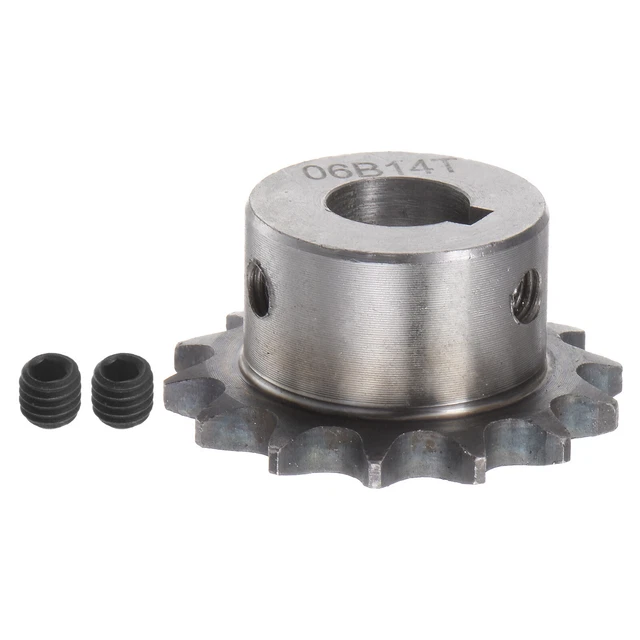 06B Roller Chain Sprocket 14T Pitch 3/8" 14mm Bore A3 Steel Motor Drive Gear