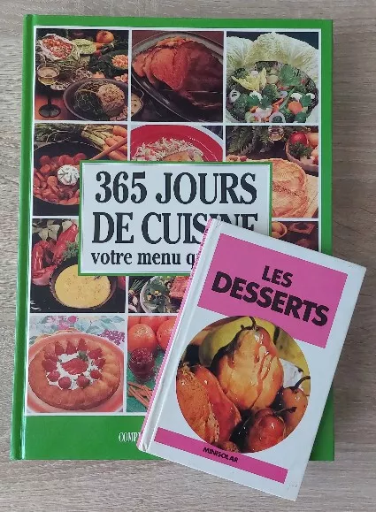 🍰 Lot Livres Cuisine ❤️ 365 Jours Recettes Menu Quotidien + 42 Desserts Photos