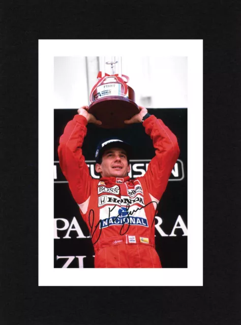 8X6 Mount AYRTON SENNA Signed PHOTO Print Ready To Frame McLAREN Formula One