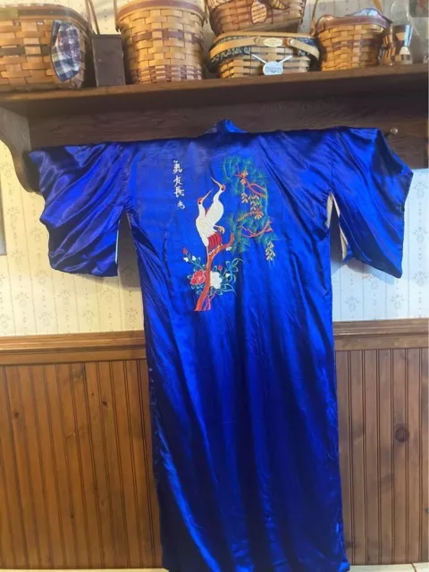 TWO VINTAGE ASIAN Robes: Japanese silk kimono & Chinese cotton robe $25 ...