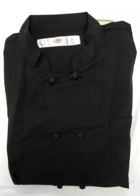 2 Dickies Chef Coats Jackets 5XL CW070304C Cloth Knot Button Black Uniform New 3