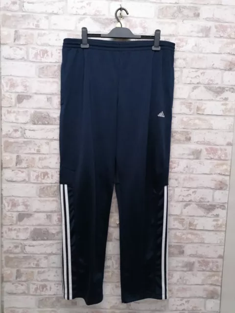 Adidas Mens 3 White Stripes & Navy Blue Tracksuit Bottoms Size XL
