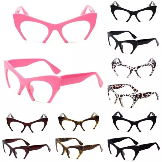 Cut Off Semi-Rimless Half frame Cat Eye Clear Lenses Women Eyeglasses Glasses