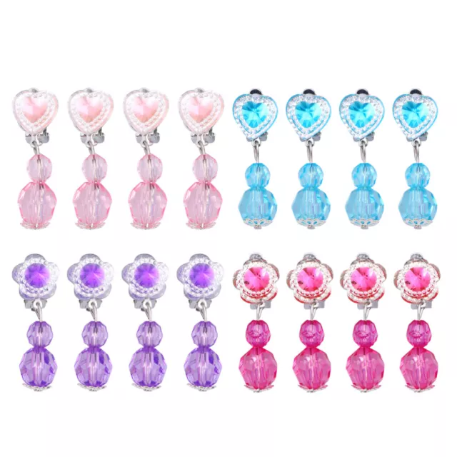 8 Pairs Clip-On Earrings for Girls - Dress Up Jewelry for Parties & Giveaways