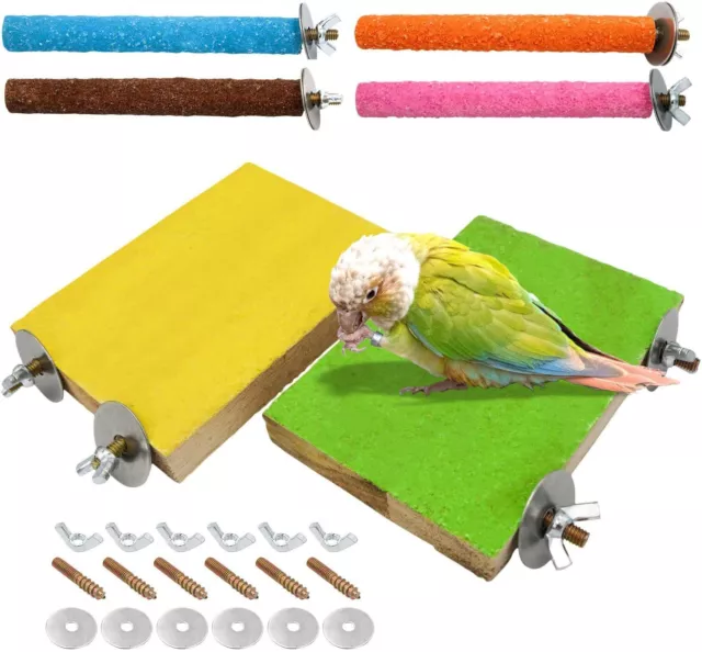 6 Pack Birdcage Stands Bird Platform for Cockatiels Perch Lava Ledge for Birds