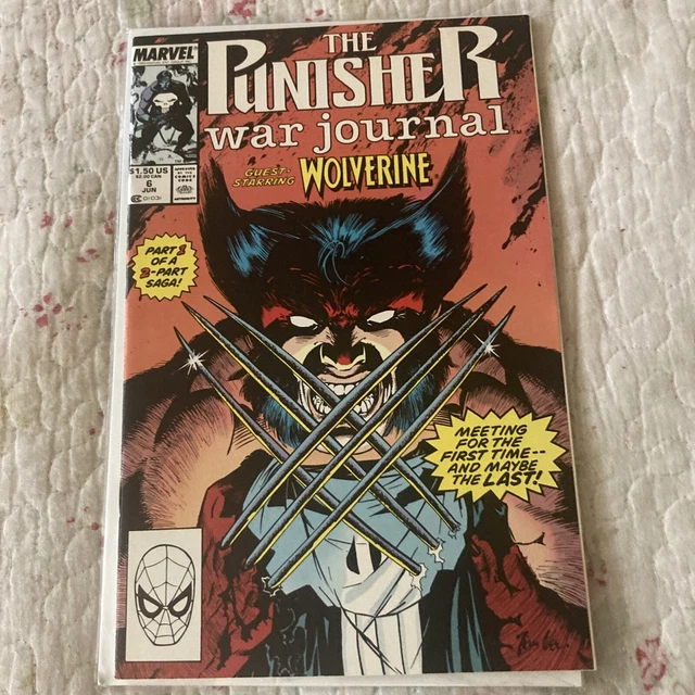 Punisher War Journal #6 (NM-) (1989, Marvel) [a] Wolverine!