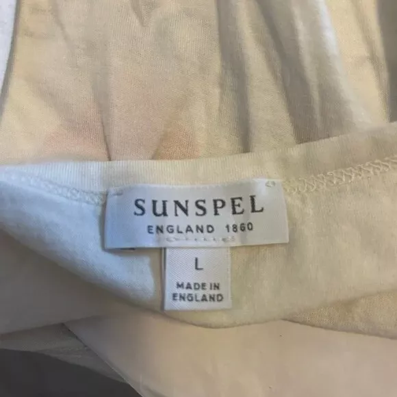 Sunspel Classic White T-Shirt - 100% Cotton Riviera Fabric Made in England, Sz L 3