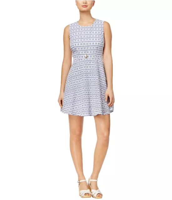 maison Jules Womens Gingham Fit & Flare Cocktail Dress, Blue, XX-Small