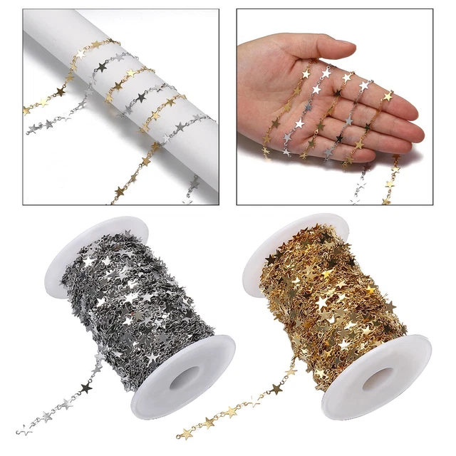 1 Meters Star Link Chains Wire Wrapped Chain Stainless Steel Bulk Cable Chain