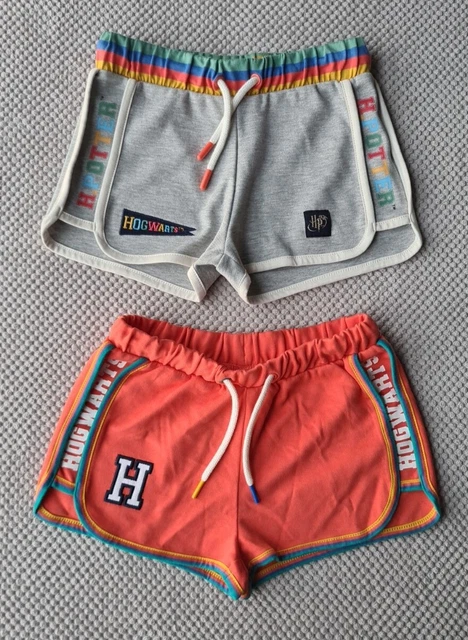 Marks & Spencer M&S Kids 2 x pantaloncini corallo/grigi Harry Potter età 6-7 anni nuovi con etichette