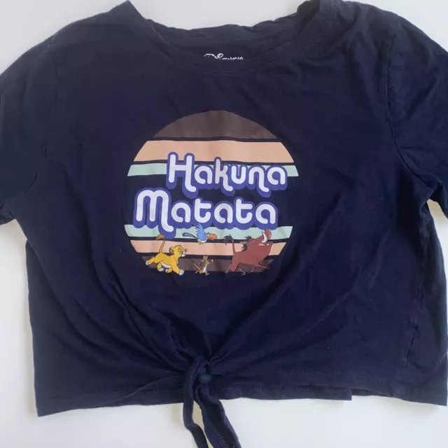 DISNEYS LION KING Hakuna Matata T-Shirt With Cropped Style Navy Blue ...