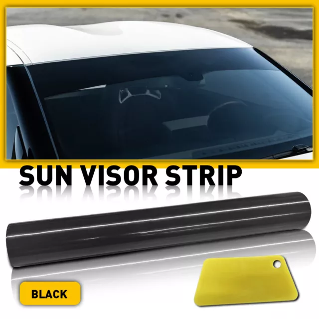 60x10'' Car Window Tint Windshield Sun Visor Vinyl PVC Decal Strip Sticker Black