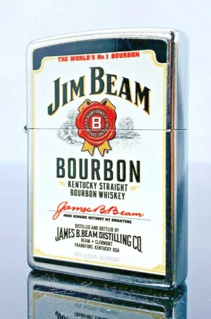 Zippo Feuerzeug Jim Beam Bourbon Whiskey Logo Print - Zippo Sturmfeuerzeug