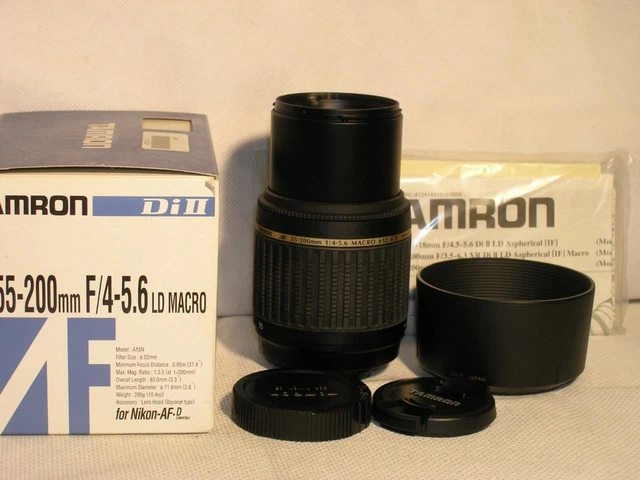 Unused w/Box Tamron Di II AF55-200mm F4-5.6 LD Macro Lens Nikon AF-D Mount